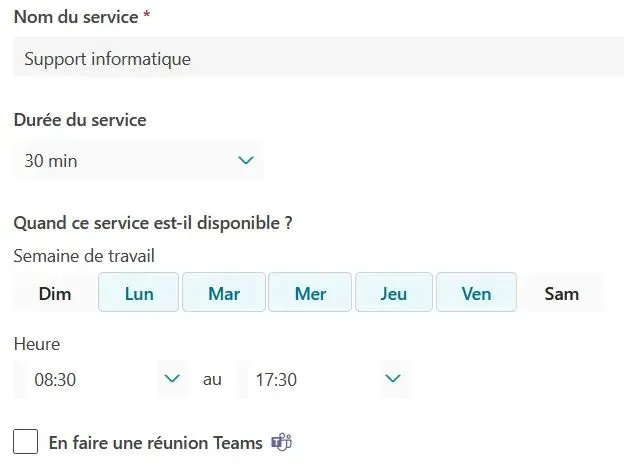 Gestion d'un service