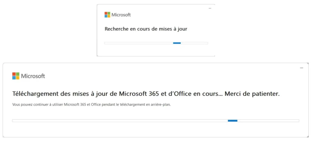 Office Update valable pour les versions 2013, 2016, 2019, 2021 et 365. 